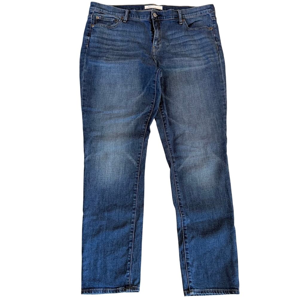 Gap 1969 Real Straight Jeans 33R Medium Wash Stretch Denim Classic Fit
